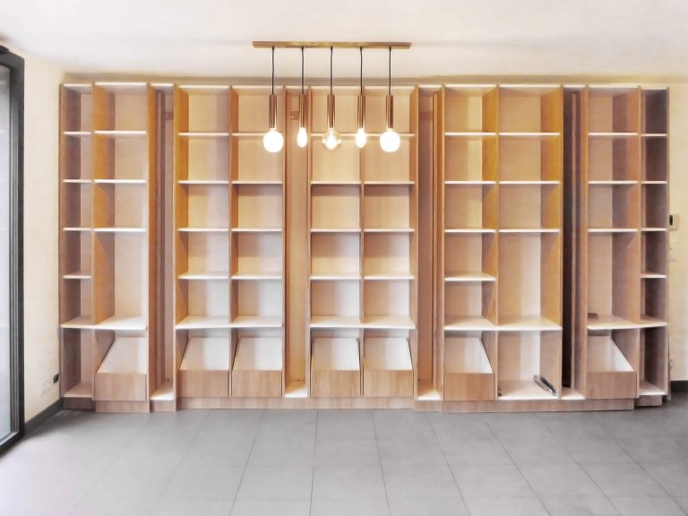 OldDesign - Bibliothèque R. - sur mesure pour multi-médias
